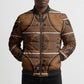 Lesotho Seanamarena Bomber Puffer Jacket Basotho Traditional Blanket Style - Orange