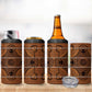 Basotho Blanket 4 in 1 Can Cooler Tumbler Lesotho Seanamarena Heritage - Orange - African Pride