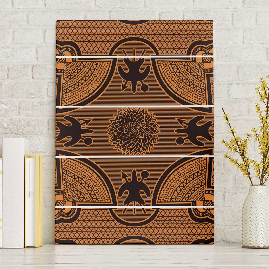 Basotho Blanket Canvas Wall Art Lesotho Seanamarena Heritage - Orange - African Pride
