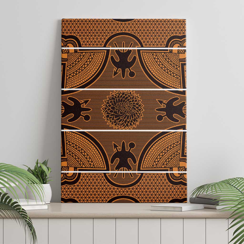 Basotho Blanket Canvas Wall Art Lesotho Seanamarena Heritage - Orange - African Pride