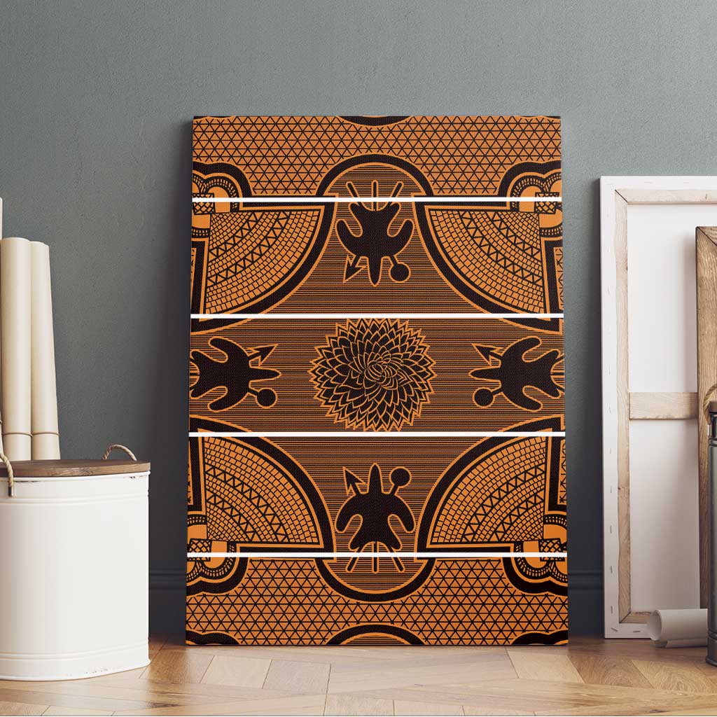 Basotho Blanket Canvas Wall Art Lesotho Seanamarena Heritage - Orange - African Pride