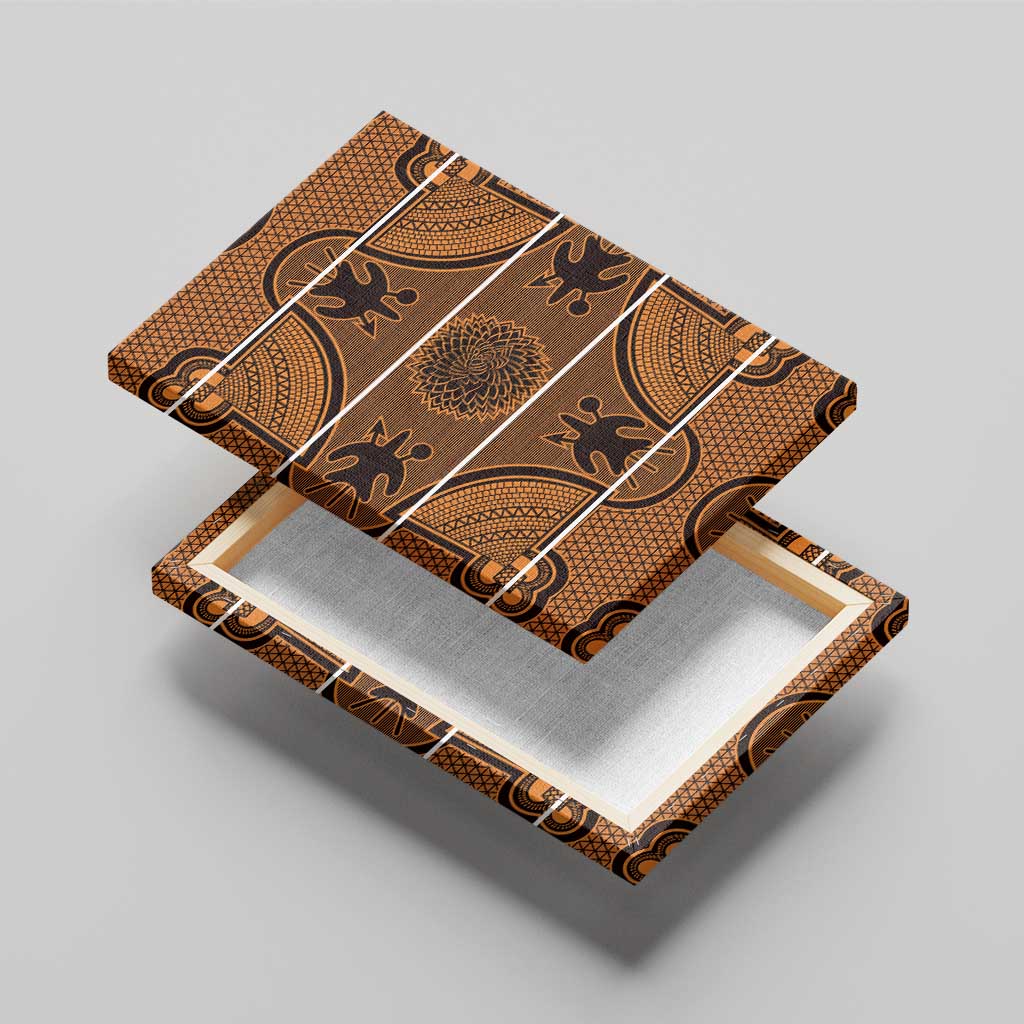 Basotho Blanket Canvas Wall Art Lesotho Seanamarena Heritage - Orange - African Pride