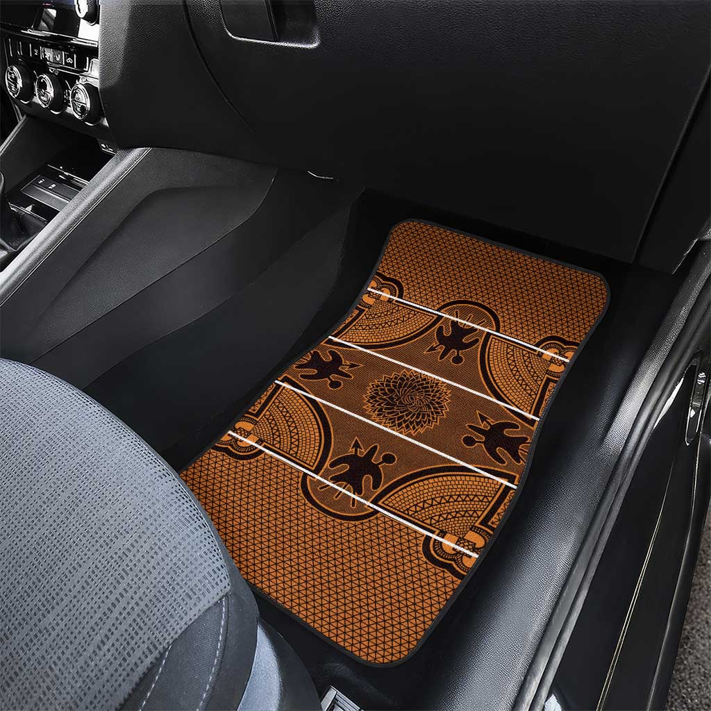 Basotho Blanket Car Mats Lesotho Seanamarena Heritage - Orange - African Pride
