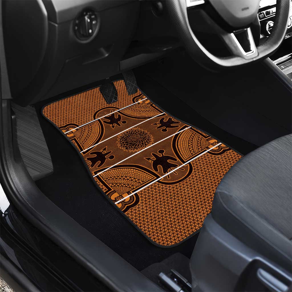 Basotho Blanket Car Mats Lesotho Seanamarena Heritage - Orange - African Pride