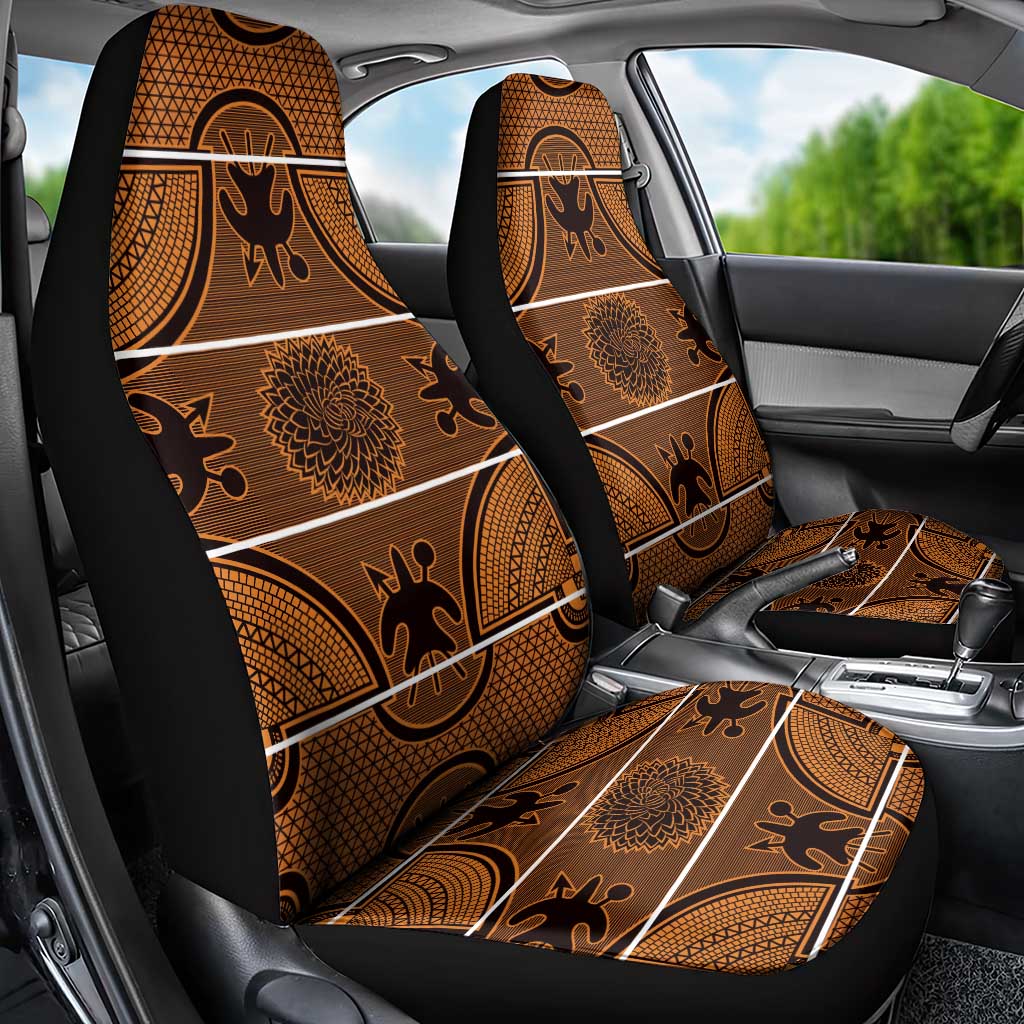 Basotho Blanket Car Seat Cover Lesotho Seanamarena Heritage - Orange - African Pride