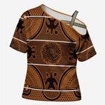 Lesotho Seanamarena Cross Shoulder Shirt Basotho Traditional Blanket Style - Orange