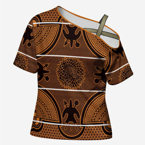 Lesotho Seanamarena Cross Shoulder Shirt Basotho Traditional Blanket Style - Orange