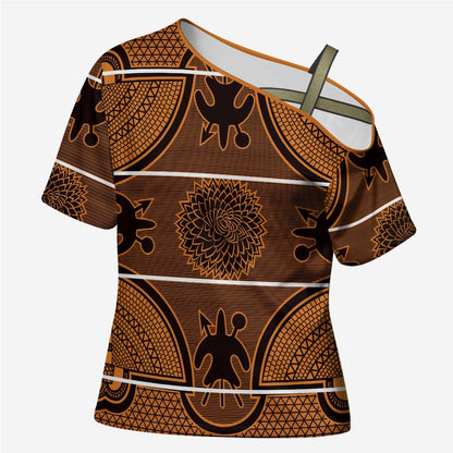Lesotho Seanamarena Cross Shoulder Shirt Basotho Traditional Blanket Style - Orange