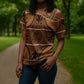 Lesotho Seanamarena Cross Shoulder Shirt Basotho Traditional Blanket Style - Orange