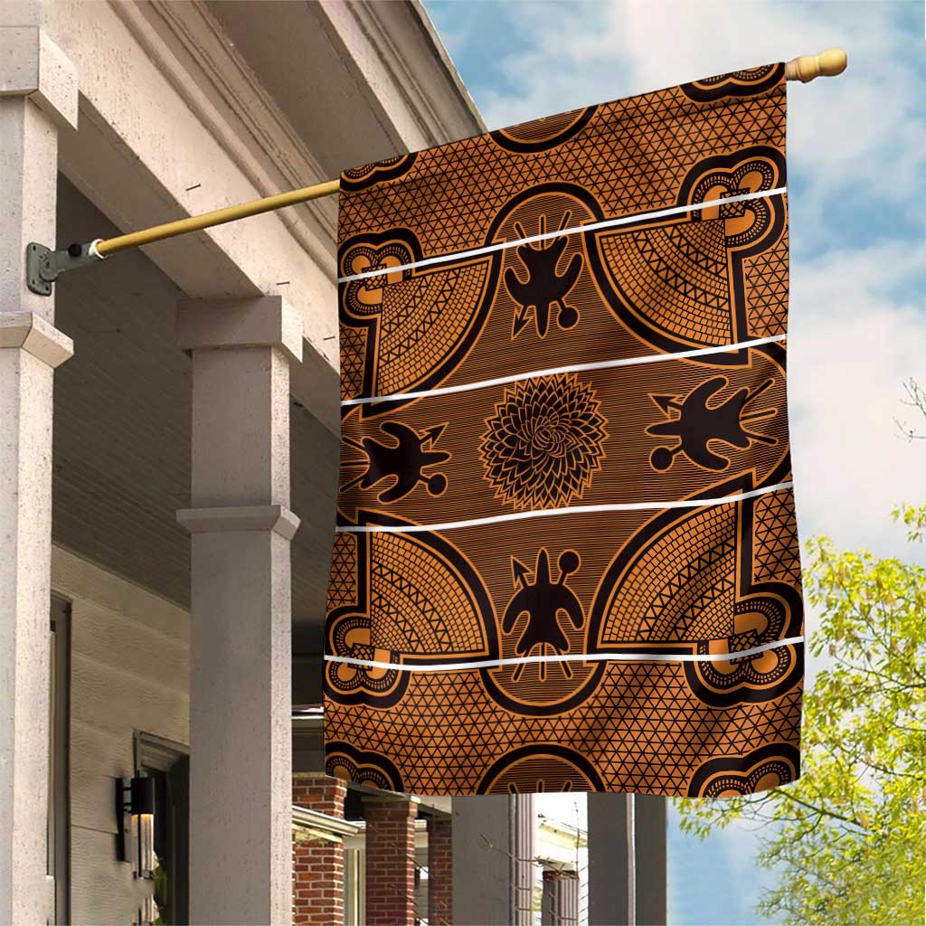 Basotho Blanket Garden Flag Lesotho Seanamarena Heritage - Orange - African Pride