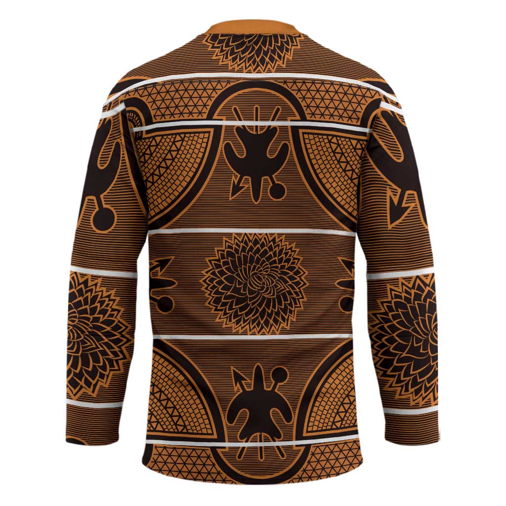 Lesotho Seanamarena Hockey Jersey Basotho Traditional Blanket Style - Orange