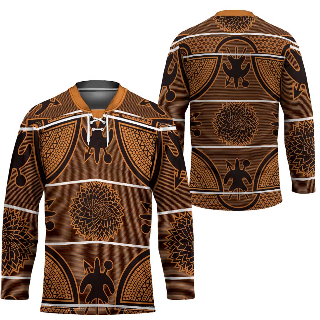 Lesotho Seanamarena Hockey Jersey Basotho Traditional Blanket Style - Orange