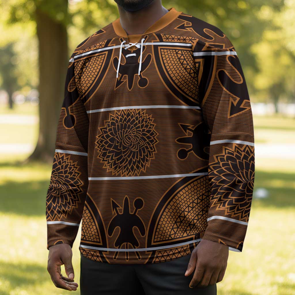 Lesotho Seanamarena Hockey Jersey Basotho Traditional Blanket Style - Orange