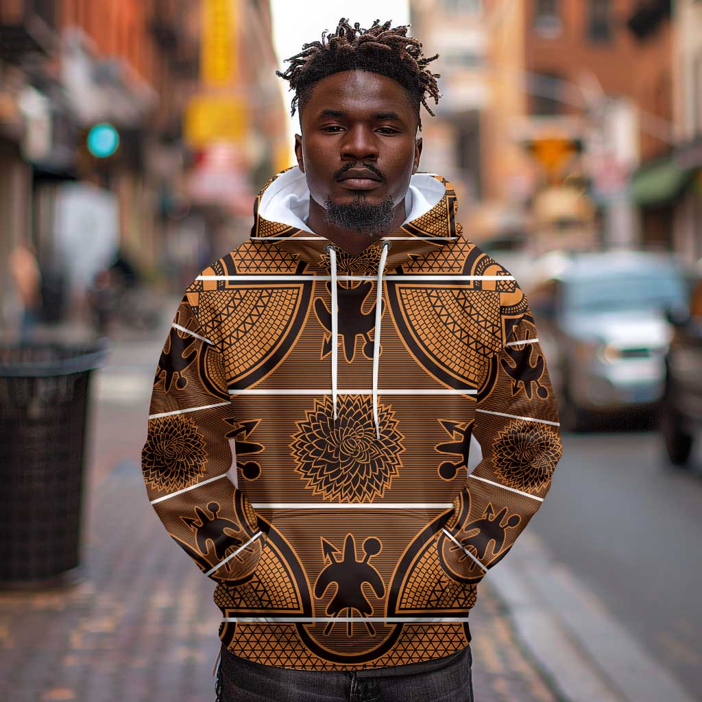 Basotho Blanket Hoodie Lesotho Seanamarena Heritage - Orange - African Pride