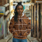 Basotho Blanket Hoodie Lesotho Seanamarena Heritage - Orange - African Pride