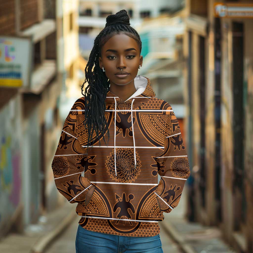 Basotho Blanket Hoodie Lesotho Seanamarena Heritage - Orange - African Pride