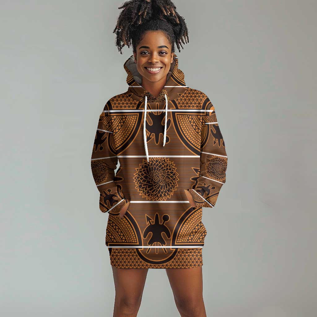 Basotho Blanket Hoodie Dress Lesotho Seanamarena Heritage - Orange - African Pride