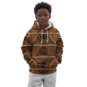 Basotho Blanket Kid Hoodie Lesotho Seanamarena Heritage - Orange - African Pride