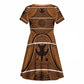 Basotho Blanket Kid Short Sleeve Dress Lesotho Seanamarena Heritage - Orange - African Pride
