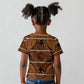 Basotho Blanket Kid T shirt Lesotho Seanamarena Heritage - Orange - African Pride