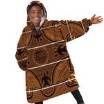 Basotho Blanket Kid Wearable Blanket Hoodie Lesotho Seanamarena Heritage - Orange - African Pride
