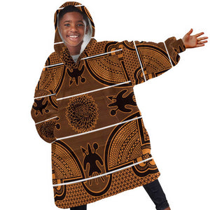 Basotho Blanket Kid Wearable Blanket Hoodie Lesotho Seanamarena Heritage - Orange - African Pride