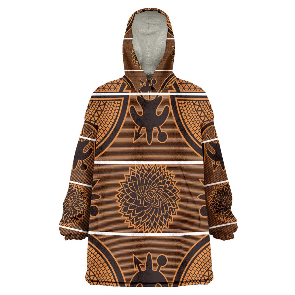 Basotho Blanket Kid Wearable Blanket Hoodie Lesotho Seanamarena Heritage - Orange - African Pride