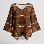 Lesotho Seanamarena Kimono Sleeve Blouse Basotho Traditional Blanket Style - Orange