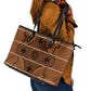 Basotho Blanket Leather Tote Bag Lesotho Seanamarena Heritage - Orange - African Pride