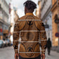 Basotho Blanket Long Sleeve Button Shirt Lesotho Seanamarena Heritage - Orange - African Pride