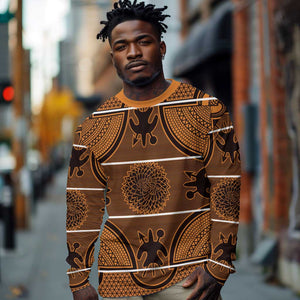 Basotho Blanket Long Sleeve Shirt Lesotho Seanamarena Heritage - Orange - African Pride