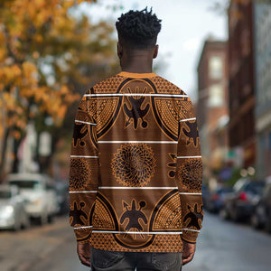Basotho Blanket Long Sleeve Shirt Lesotho Seanamarena Heritage - Orange - African Pride