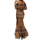 Basotho Blanket Mermaid Dress Lesotho Seanamarena Heritage - Orange - African Pride