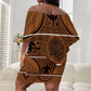 Basotho Blanket Off Shoulder Short Dress Lesotho Seanamarena Heritage - Orange - African Pride