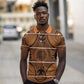 Basotho Blanket Polo Shirt Lesotho Seanamarena Heritage - Orange - African Pride