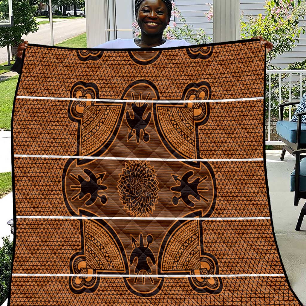 Basotho Blanket Quilt Lesotho Seanamarena Heritage - Orange - African Pride