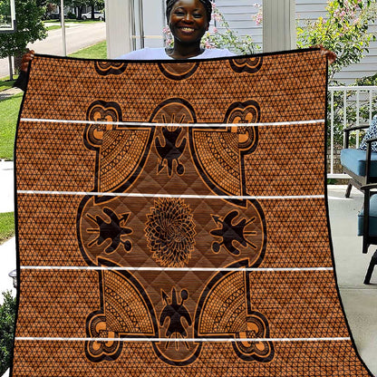 Basotho Blanket Quilt Lesotho Seanamarena Heritage - Orange - African Pride