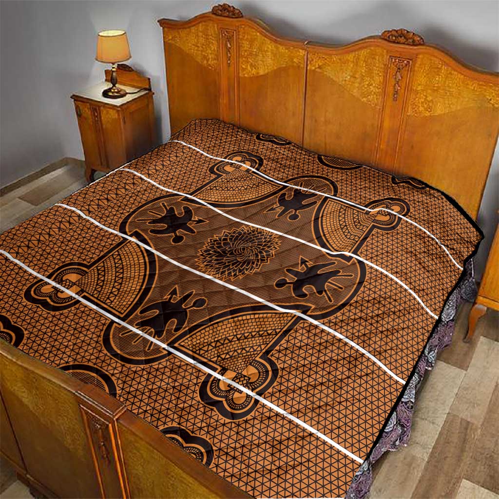 Basotho Blanket Quilt Lesotho Seanamarena Heritage - Orange - African Pride