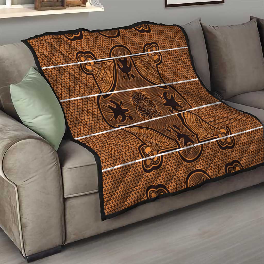 Basotho Blanket Quilt Lesotho Seanamarena Heritage - Orange - African Pride