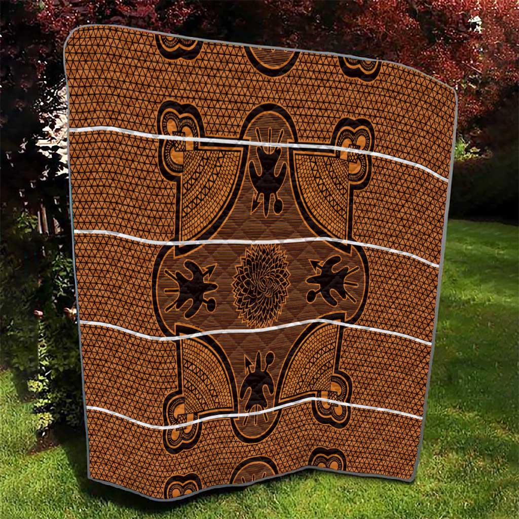 Basotho Blanket Quilt Lesotho Seanamarena Heritage - Orange - African Pride