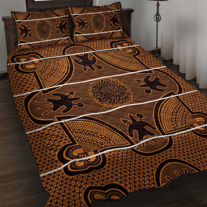 Basotho Blanket Quilt Bed Set Lesotho Seanamarena Heritage - Orange - African Pride