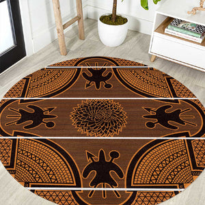 Basotho Blanket Round Carpet Lesotho Seanamarena Heritage - Orange - African Pride