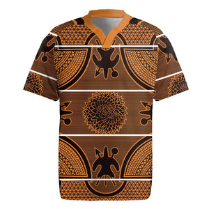 Basotho Blanket Rugby Jersey Lesotho Seanamarena Heritage - Orange - African Pride