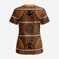 Lesotho Seanamarena Scrub Top Basotho Traditional Blanket Style - Orange - African Pride