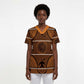 Lesotho Seanamarena Scrub Top Basotho Traditional Blanket Style - Orange - African Pride