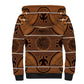 Basotho Blanket Sherpa Hoodie Lesotho Seanamarena Heritage - Orange - African Pride