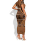 Basotho Blanket Short Sleeve Bodycon Dress Lesotho Seanamarena Heritage - Orange - African Pride