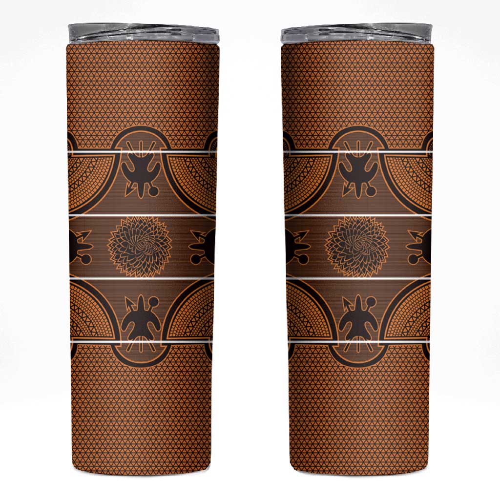 Basotho Blanket Skinny Tumbler Lesotho Seanamarena Heritage - Orange - African Pride