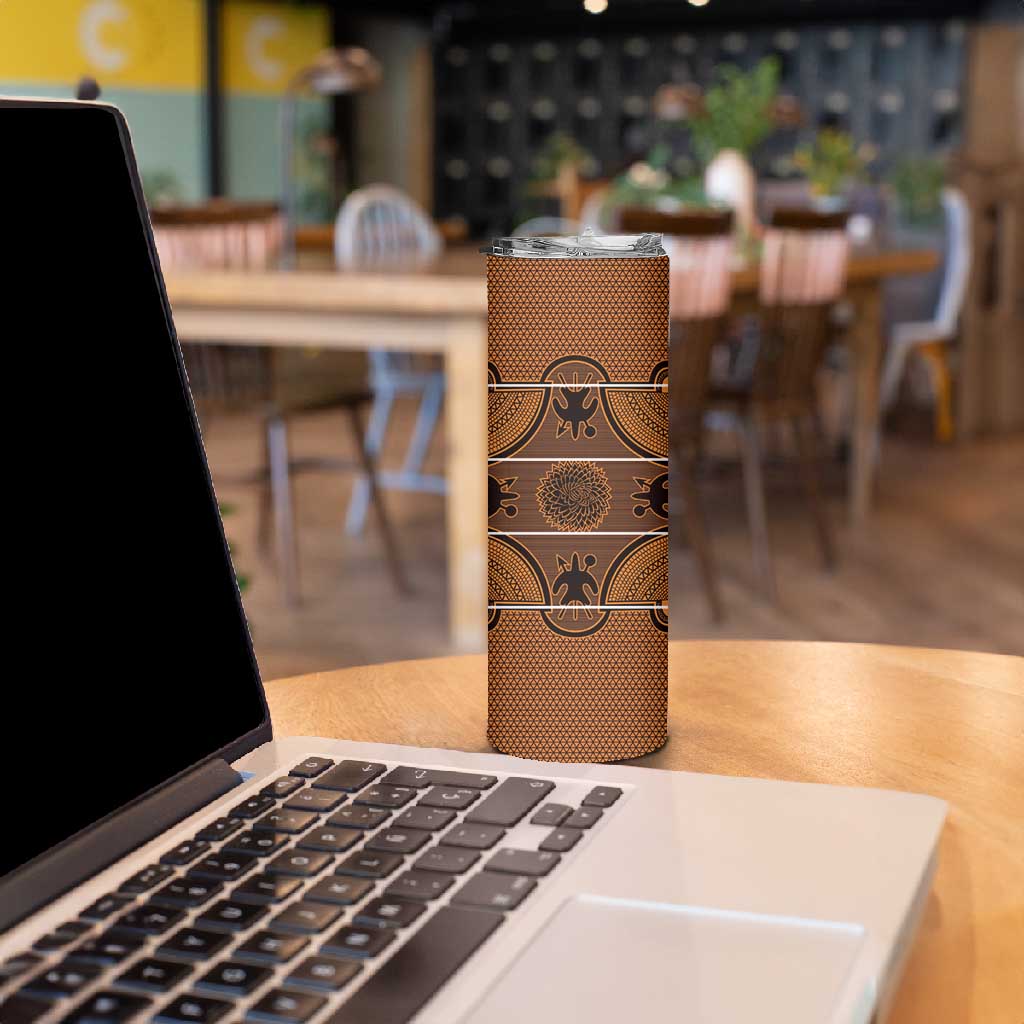 Basotho Blanket Skinny Tumbler Lesotho Seanamarena Heritage - Orange - African Pride