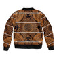 Basotho Blanket Sleeve Zip Bomber Jacket Lesotho Seanamarena Heritage - Orange - African Pride
